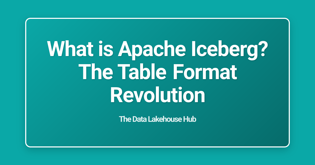 What is Apache Iceberg? The Table Format Revolution